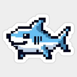 Pixelated Shark Sticker